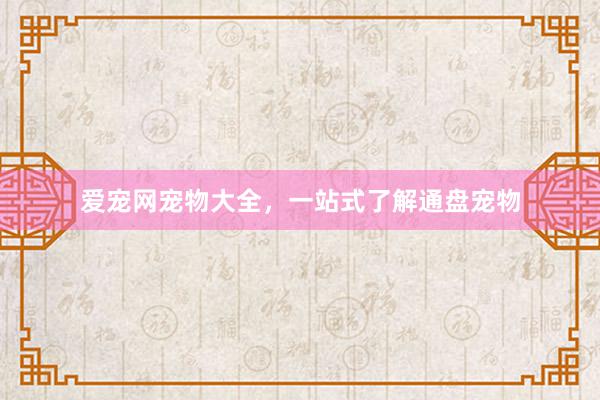 爱宠网宠物大全，一站式了解通盘宠物
